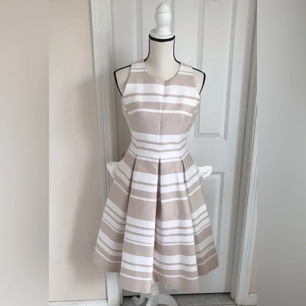 Kate Spade Beige and White Striped Dress - Picture 2 of 5